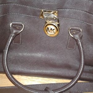 Dark brown leather &goldMichael Kors Purse/handbag